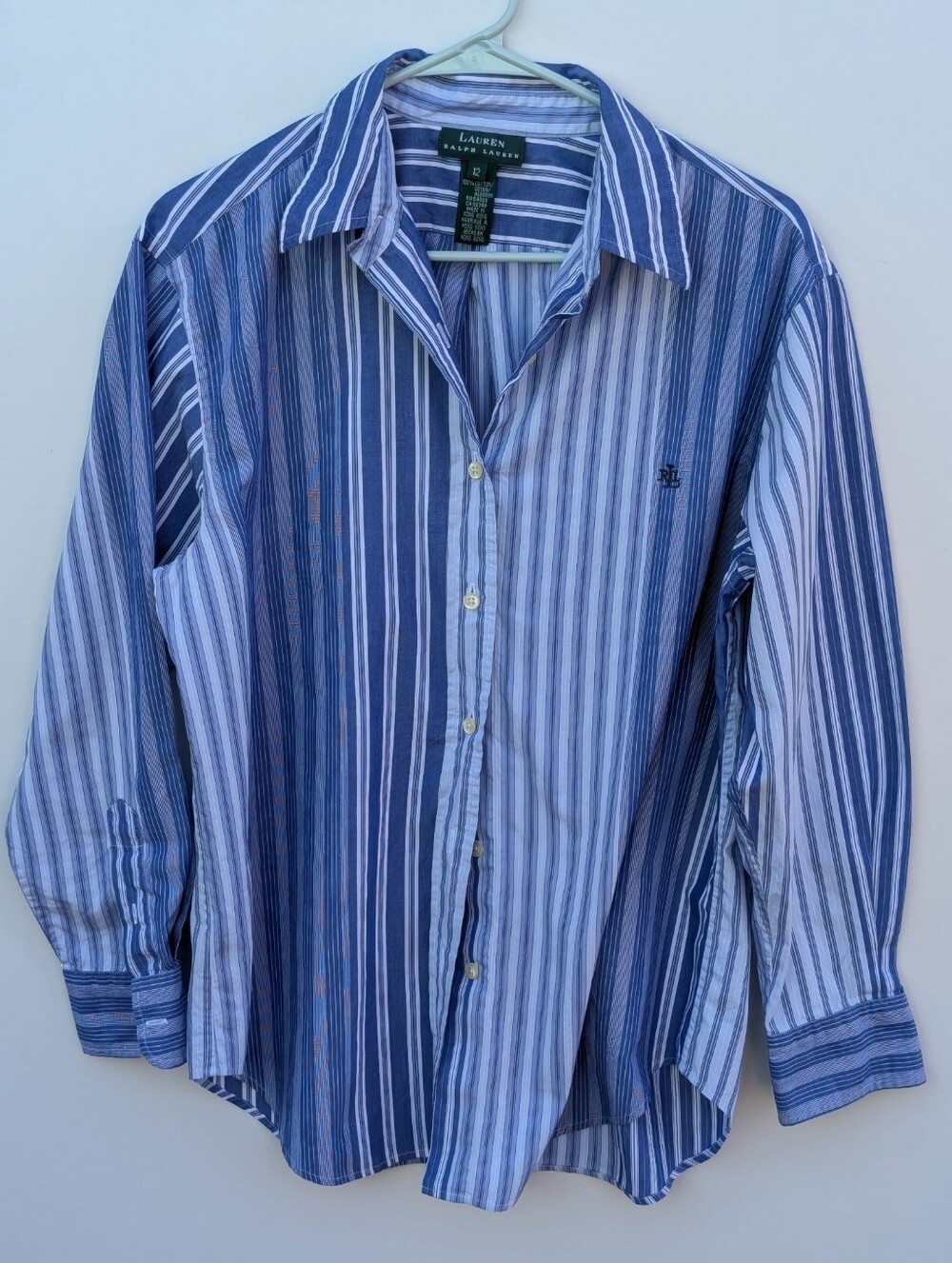 Lauren Ralph Lauren Women's Woven Color-Blocked Stripe Long-Sleeve Shirt